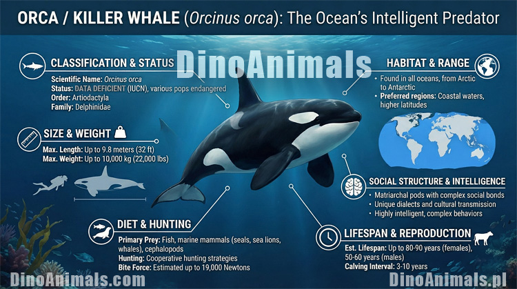 Orka (Orcinus orca) - infografika by DinoAnimals