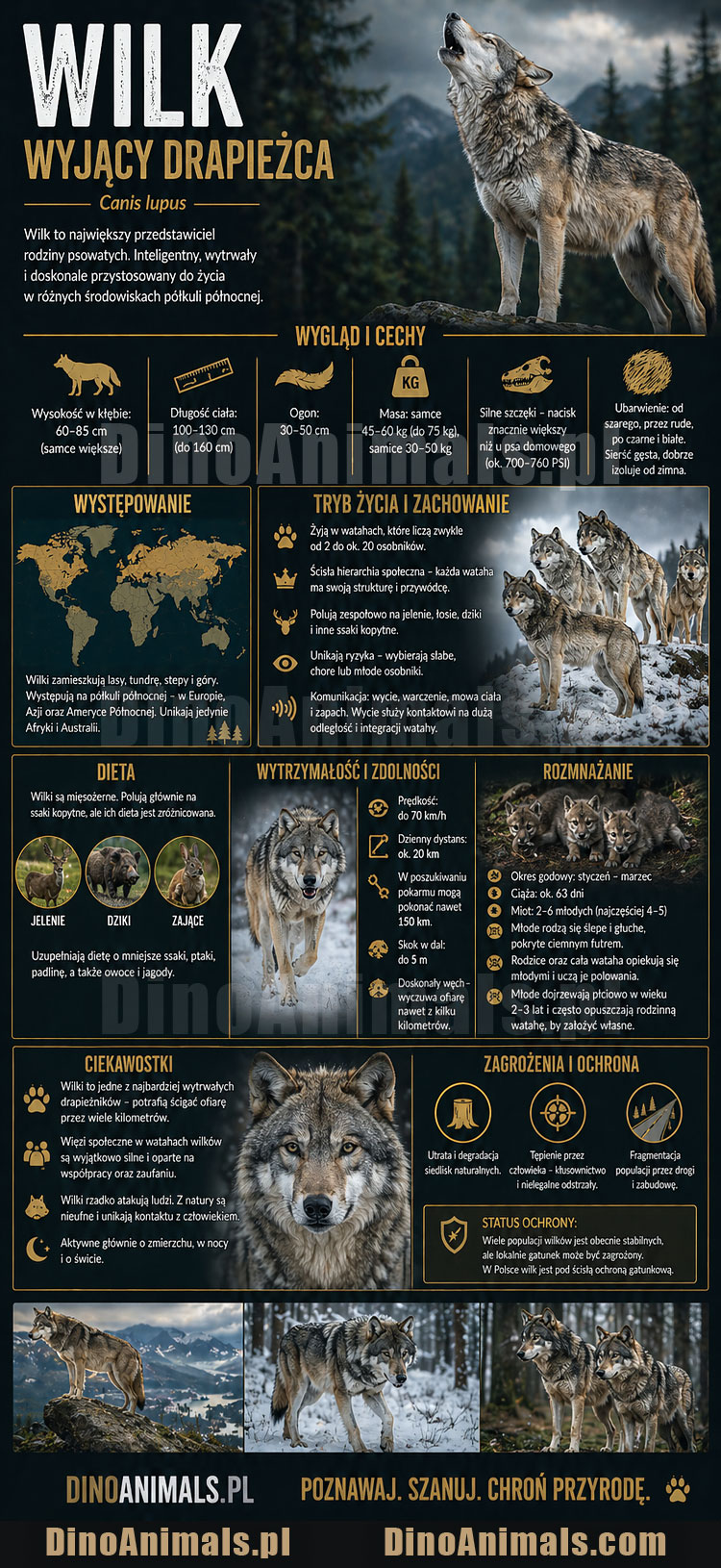 Wilk Infografika by DinoAnimals.pl