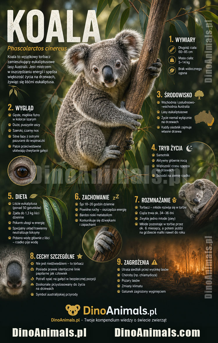 Koala Infografika by DinoAnimals.pl