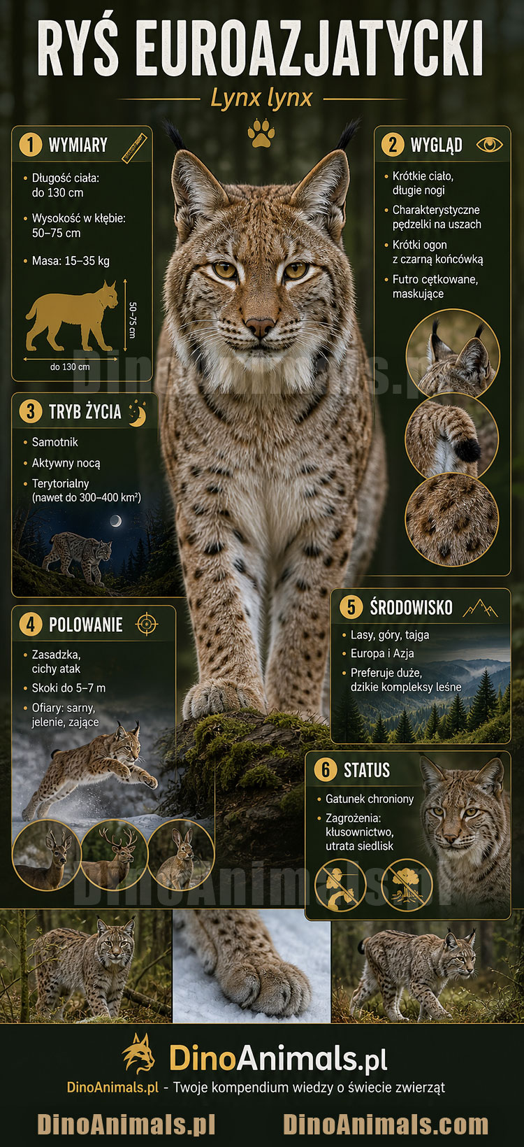 Ryś Infografika by DinoAnimals.pl