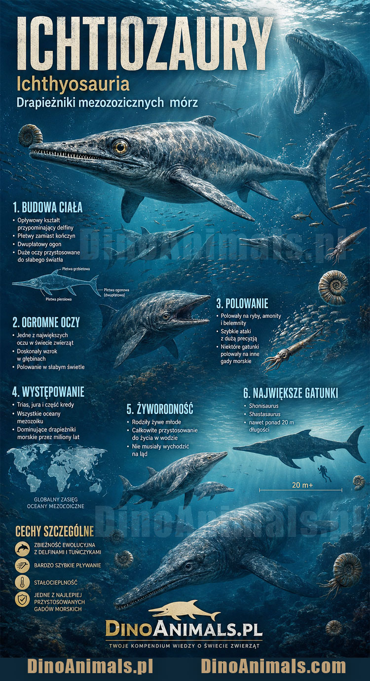 Inchtiozaury Infografika by DinoAnimals.pl