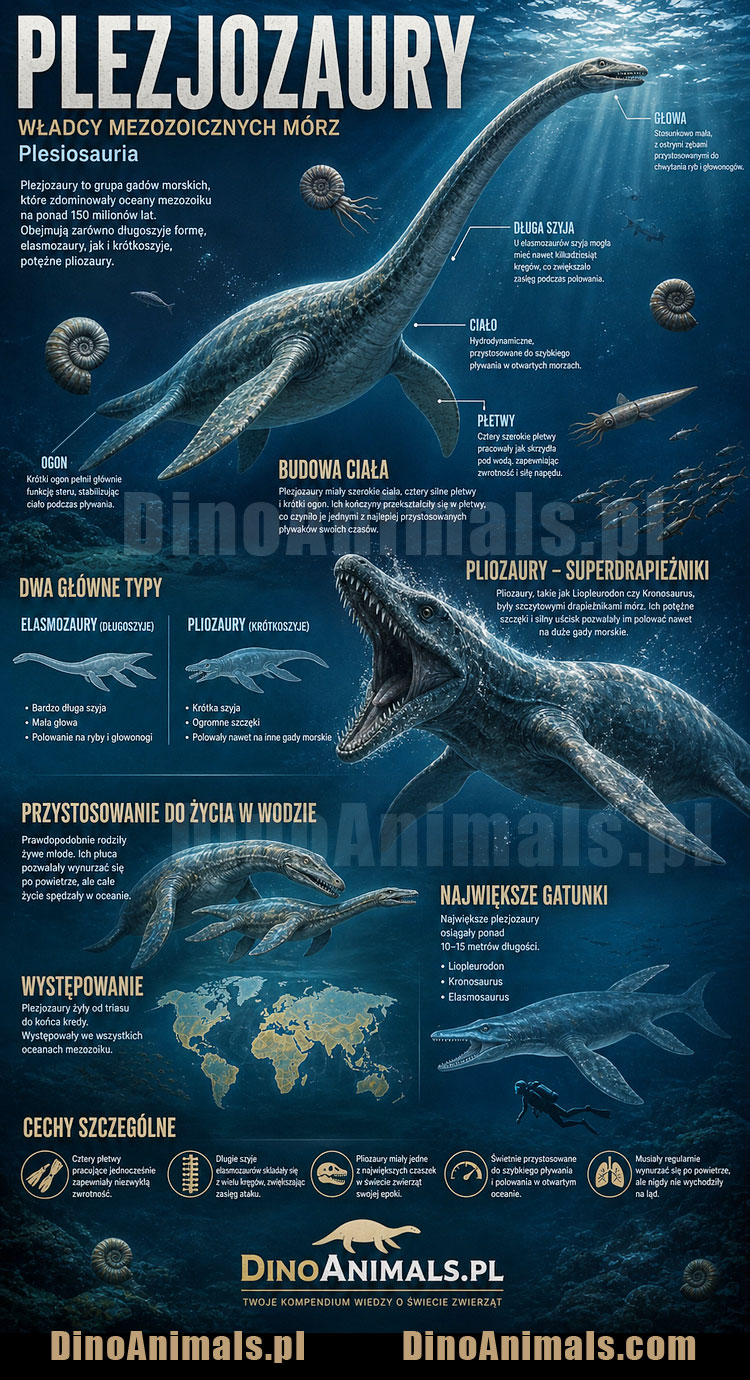 Plezjozaury Infografika by DinoAnimals.pl