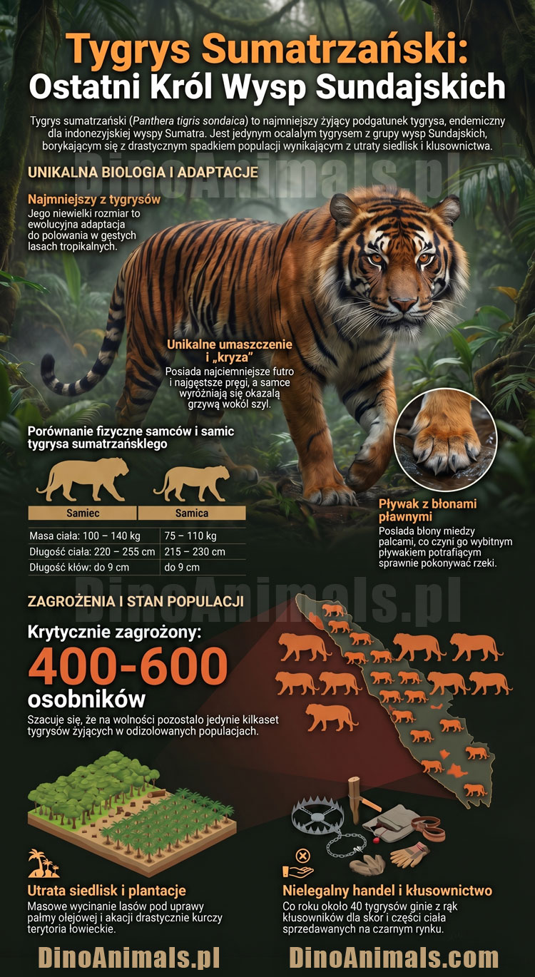 Tygrys sumatrzański Infografika by DinoAnimals