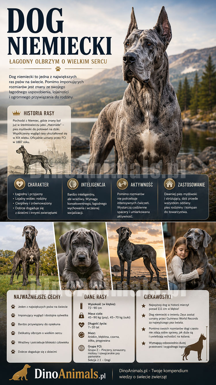Dog niemiecki Infografika by DinoAnimals.pl