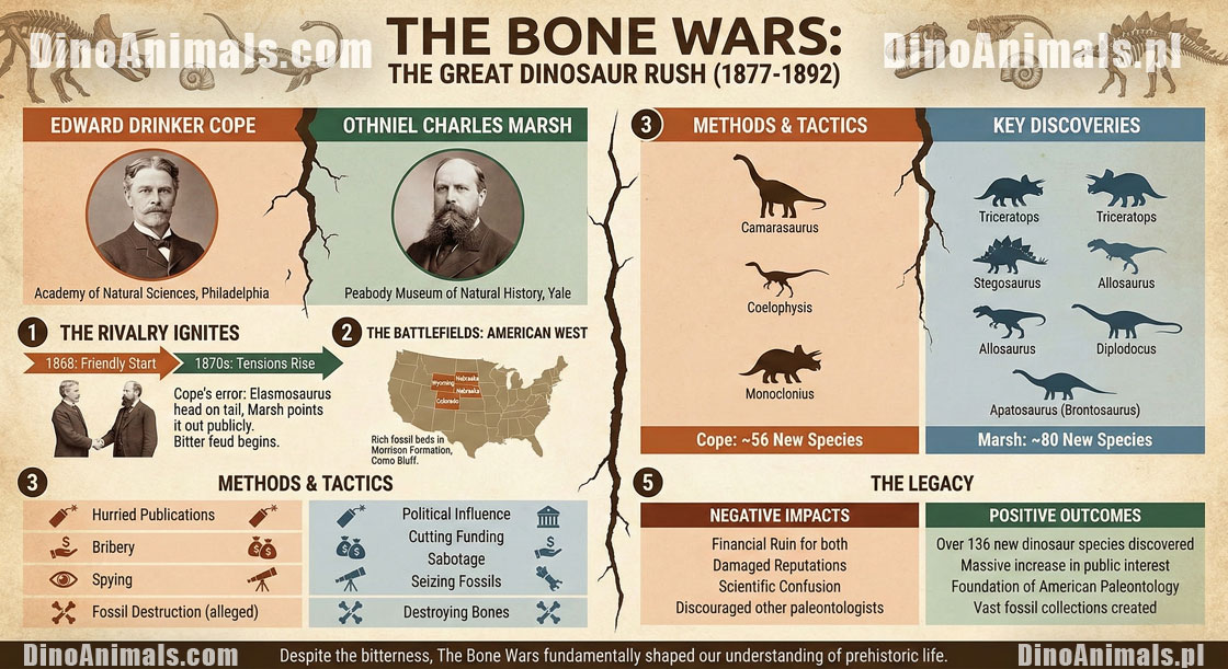 Wojna o kości (Bone Wars) - infografika DinoAnimals