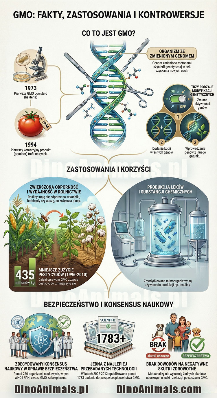 GMO infografika by DinoAnimals.pl