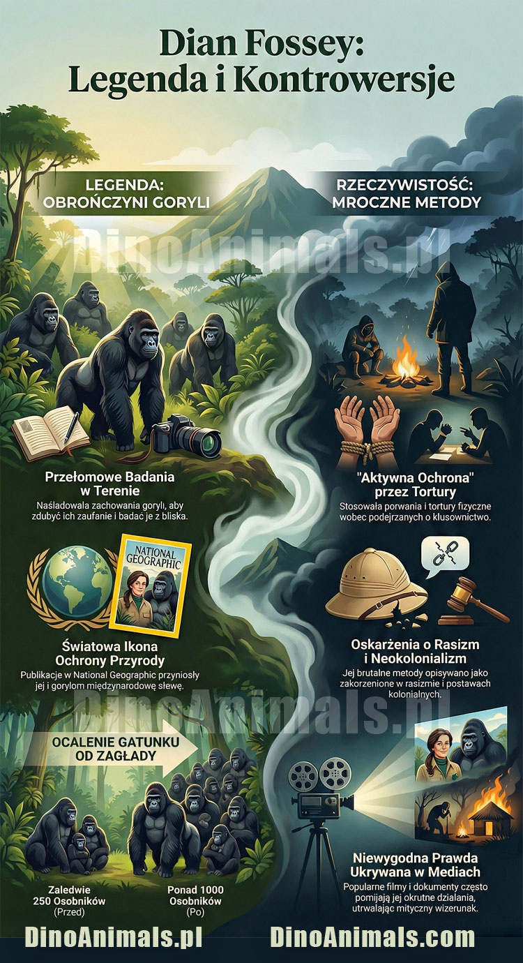 Dian Fossey infografika by DinoAnimals.pl