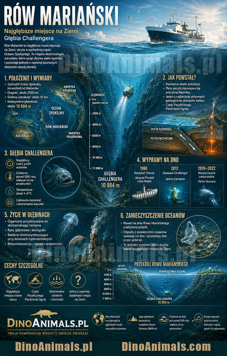Rów Mariański Infografika by DinoAnimals.pl