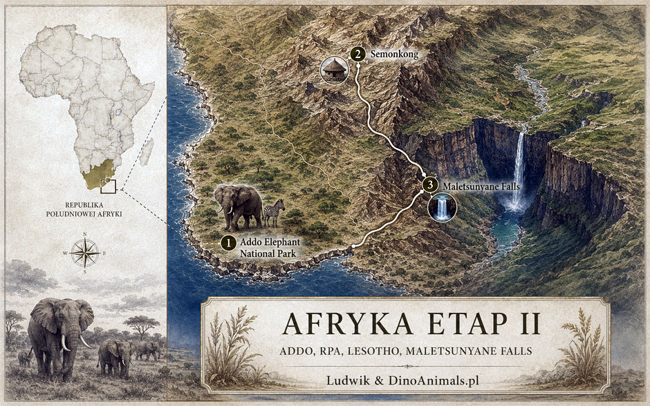 Afryka - Orientacyjna mapa 2 Etapu podróży